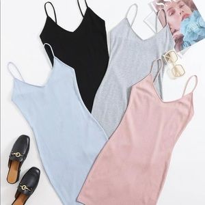 4 pack solid cami dress